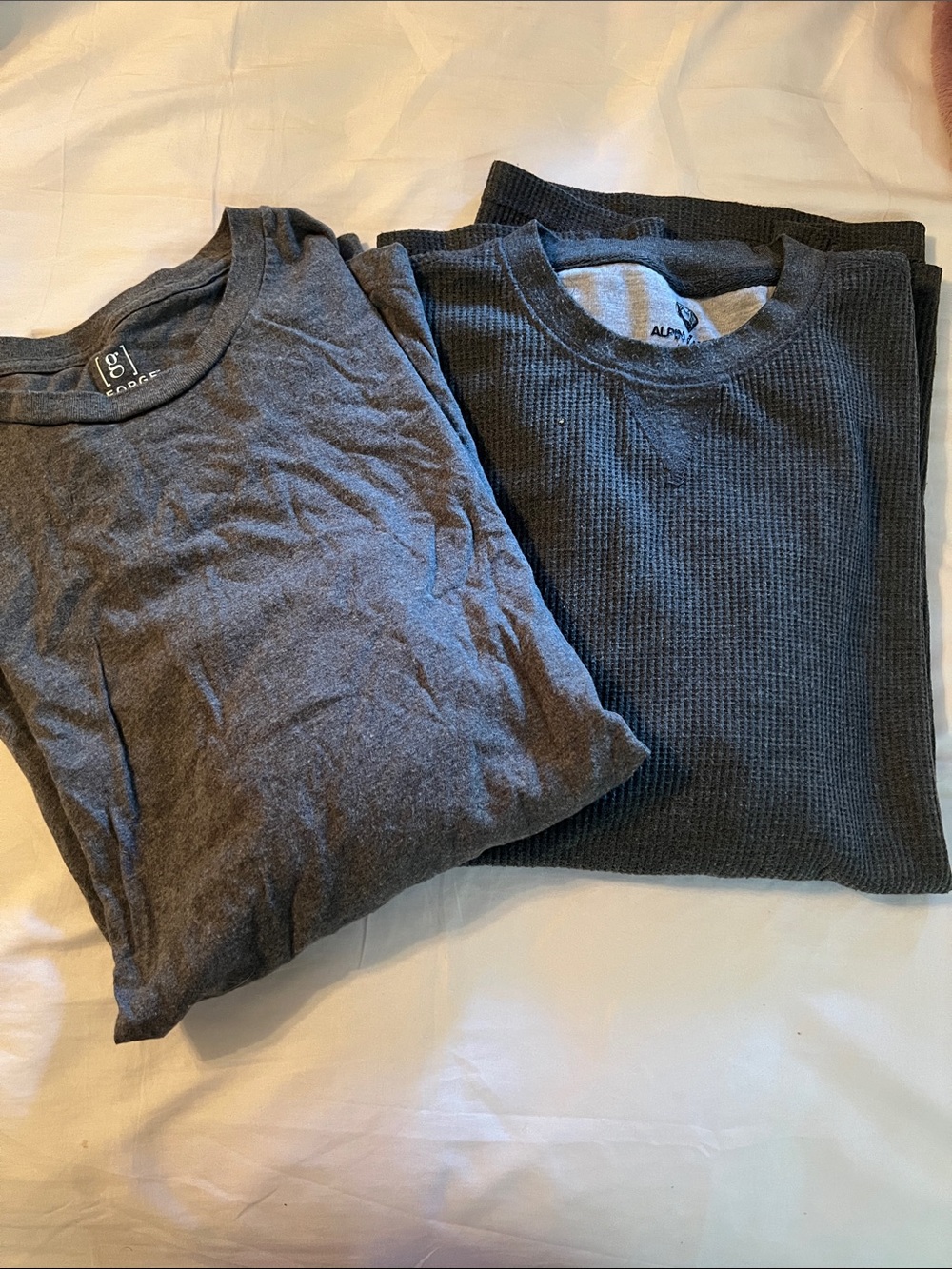 George Long Sleeve Crew Neck Shirts in Charcoal Gray